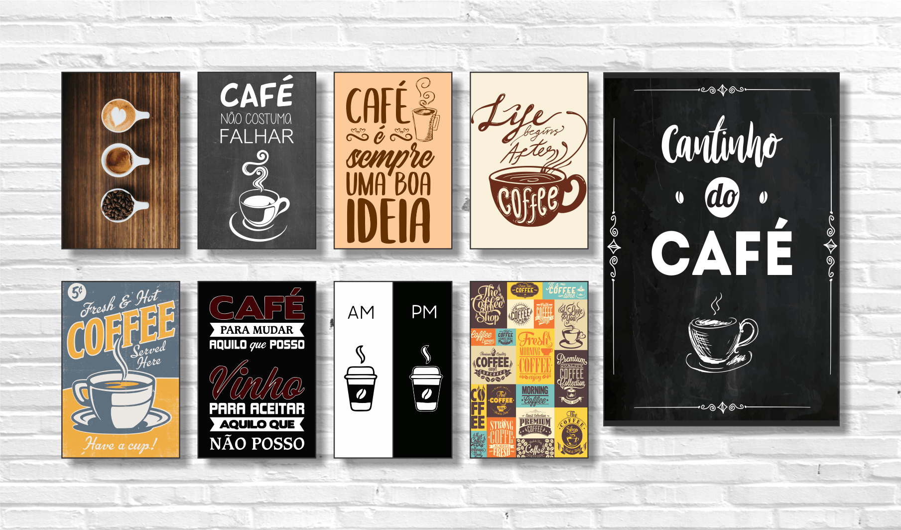 Kit Cantinho do Café - 9 placas