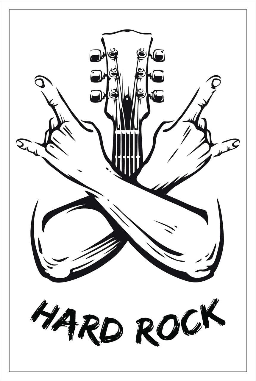 Hard rock - Fundo Branco