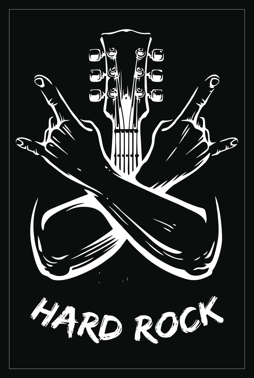 Hard rock - Fundo Preto