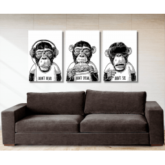 3 Macacos - Fundo Branco