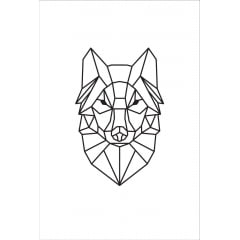 Lobo Geométrico - Fundo Branco
